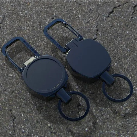 Retractable Badge Reel Metal Heavy Duty Retractable Keychain Carabiner ID Badge Holder Pull Key Ring For Office Outdoor