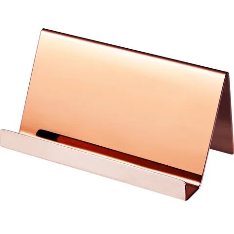 Stainless Steel Business Card Holder Desktop Metal Card Display Stand Modern Minimalist Office Desk Organizer