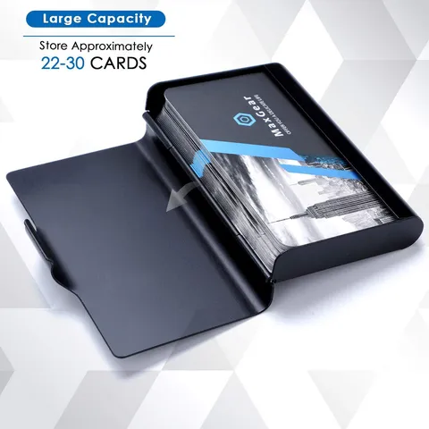 304 Stainless Steel Business Card Holder Mirror Black Slim Credit ID Card Case Portable Pocket Metal Business Card Protector