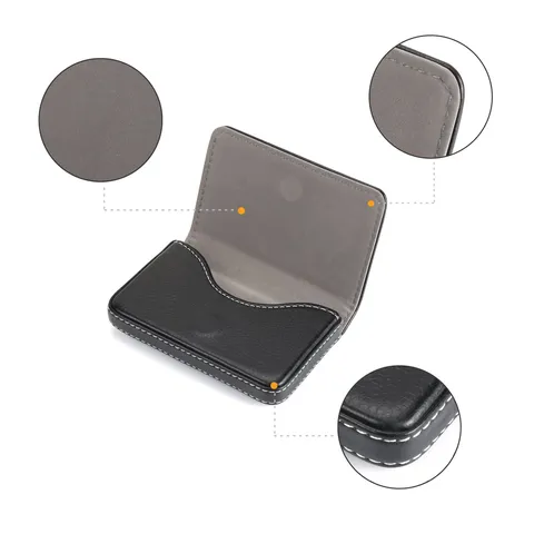 PU Leather Business Card Holder Pocket Credit ID Card Case Magnetic Closure Slim Card Organizer For Office Men Women