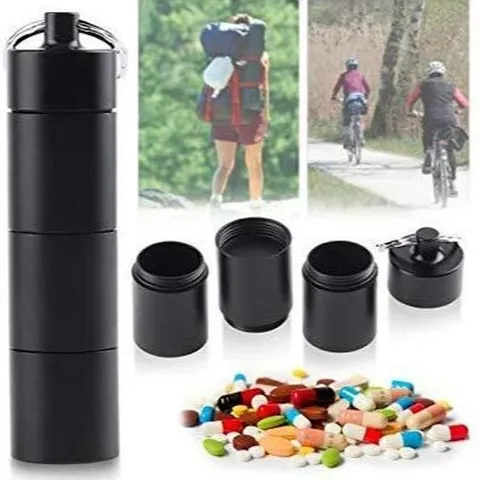 Outdoor Aluminum Alloy Waterproof Pill Box Container Survival Bottle Portable Metal Storage Capsule For Travel