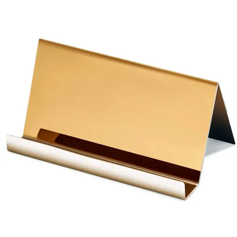 Stainless Steel Business Card Holder Desktop Metal Card Display Stand Modern Minimalist Office Desk Organizer