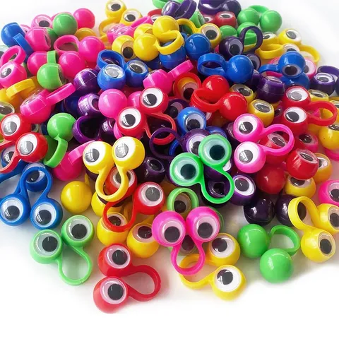 Anneau de Globe Oculaire Drôle En Plastique Yeux Mobiles Anneaux de Doigt Halloween Blague Jouet Faveurs de Fête Nouveauté Jouets Gag Pour Enfants Adultes