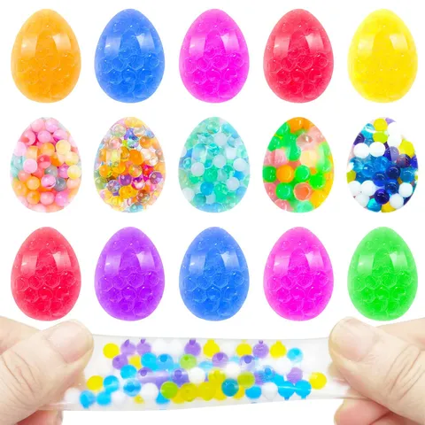 Juguete Squishy de Huevo de Pascua de TPR Caucho Suave Bola Antiestrés Perla de Agua Juguete Sensorial para Adultos Niños Regalo Novedad