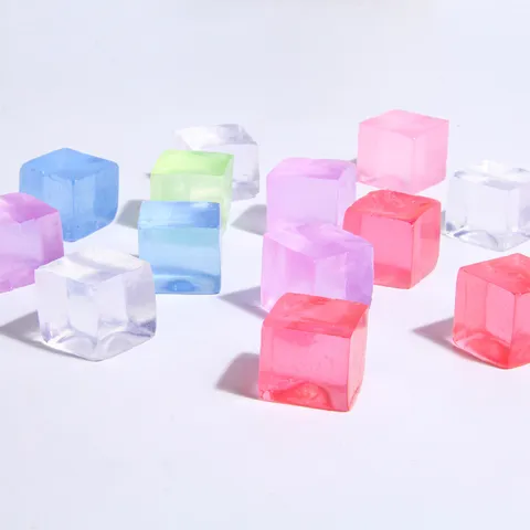 TPR Ice Cube Squishy Toy Cute Multi Color Anti Stress Sensory Fidget Toy For Kids Adults Office Home Decompression Gift