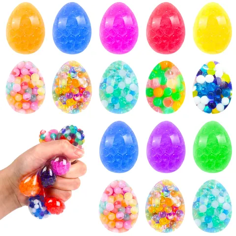 Juguete Squishy de Huevo de Pascua de TPR Caucho Suave Bola Antiestrés Perla de Agua Juguete Sensorial para Adultos Niños Regalo Novedad