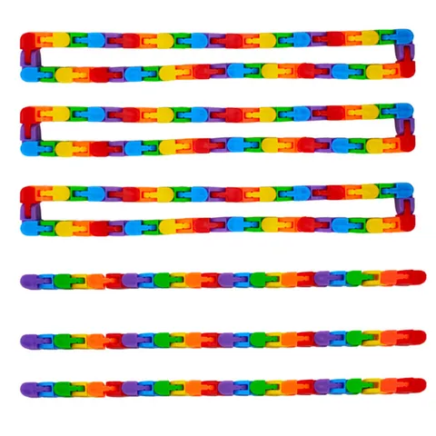 Multicolor Plastic Snap and Click Fidget Track Toy Bendable Sensory Stress Relief Toy For Kids And Adults Daily Play