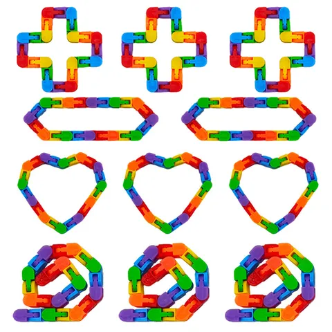 Multicolor Plastic Snap and Click Fidget Track Toy Bendable Sensory Stress Relief Toy For Kids And Adults Daily Play