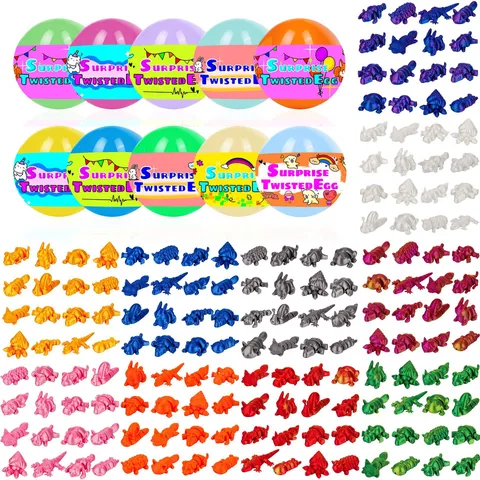 3D Printed Animal Gashapon Blind Box Easter Surprise Toy Plastic Articulated Toy Multi Color Mystery Egg Gift For Kids