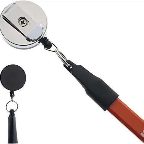 Carrete de Credencial Retráctil ABS Llavero Retráctil Resistente Con Portabolígrafos de Silicona Y Clip De Cinturón Para Oficina