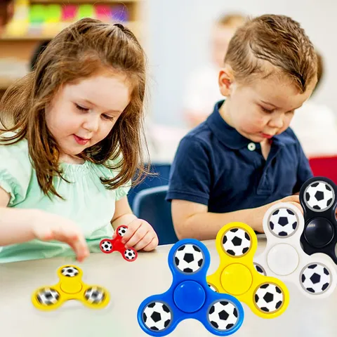 Creative Plastic Fidget Spinner Three Leaf Football Design Stress Relief Toy