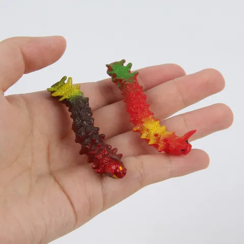 Simulation Caterpillar Toy Realistic Prank Prop Stress Relief Fidget Toy Flexible Soft Rubber Insect Model