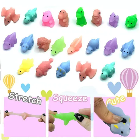 Cute Dinosaur Squishy Toy Soft Rubber Decompression Ball Novelty Animal Stress Relief Sensory Fidget Toy Gift