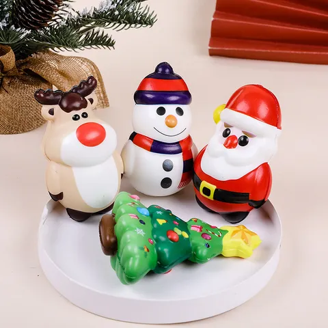 Christmas PU Slow Rebound Squishy Toy Stress Relief Sensory Fidget Toy Holiday Gift