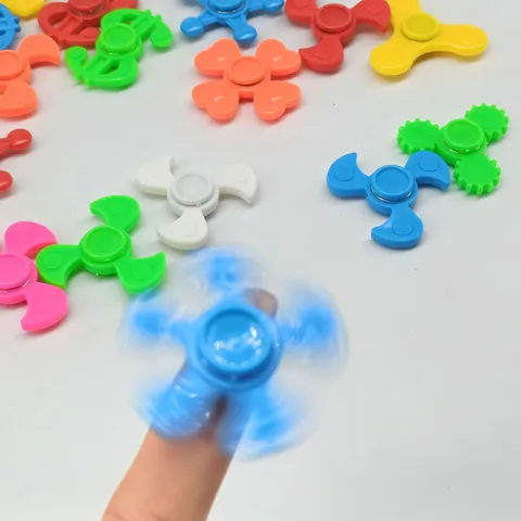 Plastic Mini Fidget Spinner Toy Assorted Shapes Colorful Finger Decompression Toys For Kids And Adults Office Desktop Fun