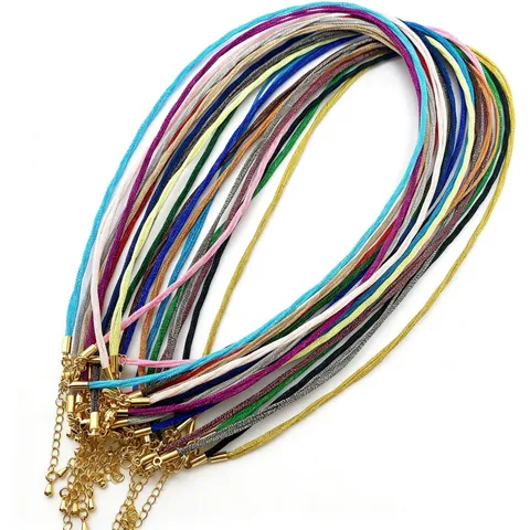 DIY Kettingkoord Gevlochten Polyester Touw Met Koperen Sluiting Verlengketting Voor Hanger Sieraden Maken Ambachtelijke Accessoires