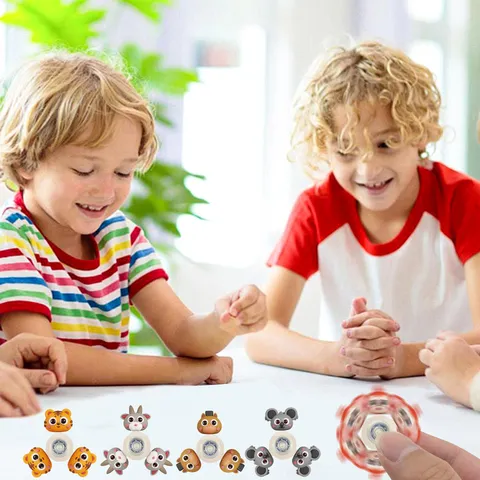 Creative Cartoon Animal Tri Fidget Spinner Acrylic Stress Relief Hand Spinner Toy