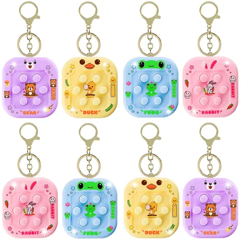 Cartoon Handheld Spielkonsole Pop Fidget Spielzeug Schlüsselanhänger Tragbarer Stressabbau Puzzlespiel Süßes Tier
