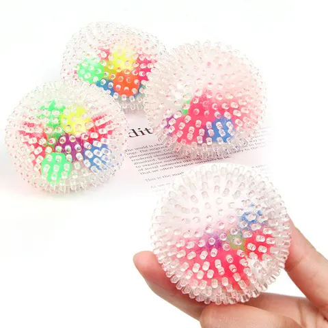 Rainbow Squishy Sensory Toy Transparent TPR Soft Rubber Decompression Anti Stress Pinch Toy For Adults And Teens