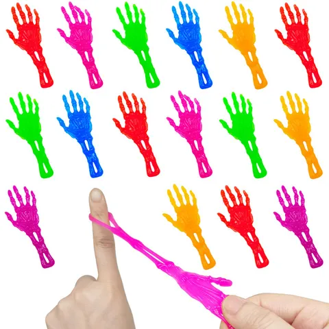 Novelty Halloween Ghost Hand Launcher TPR Soft Rubber Gag Toy Prank Sticky Hand Fidget Relief Toy Party Favor