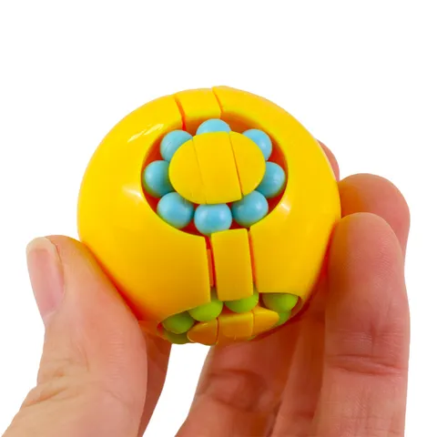 Fidget Spinning Magic Bean Cube Toy Plastic Creative Rotating Puzzle Toy Stress Relief Desktop Toy for Kids Adults
