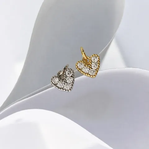 DIY Kupfer Herz Strass Anhänger Mode Engelsflügel Charm Schmuckherstellung Zubehör Für Damen Halskette Bastelbedarf