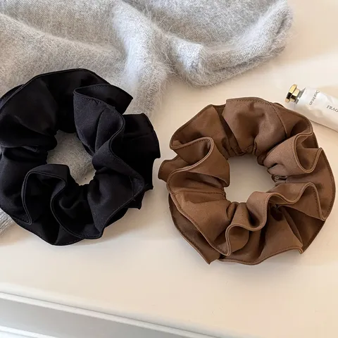 Elegante Effen Kleur Grote Haarelastiek Voor Vrouwen Retro Eenvoudige Elastische Haarband Handgemaakte Zachte Stof Haaraccessoire
