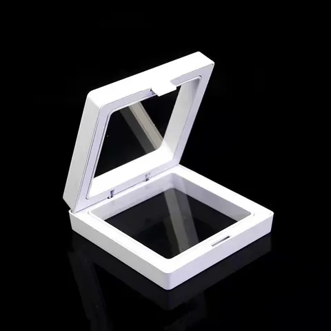 PE Film Floating Jewelry Display Box Transparent Suspension Frame For Bracelet Ring Pin Brooch Coin Storage Case Dustproof