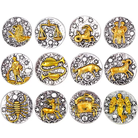 Vintage Sternzeichen Konstellation Pin Legierung Retro Metall Relief Abzeichen Brosche Für Rucksack Kleidung Unisex Schmuck Geschenk