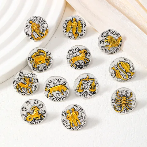 Vintage Sternzeichen Konstellation Pin Legierung Retro Metall Relief Abzeichen Brosche Für Rucksack Kleidung Unisex Schmuck Geschenk