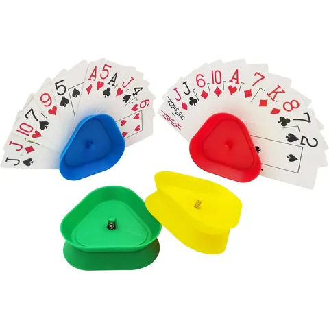 Portacarte da Gioco a Triangolo a Mani Libere Supporto per Poker in Plastica per Anziani Bambini Giochi di Carte Adulti