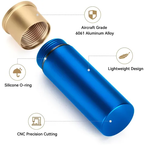 Waterproof Aluminum Alloy Shotgun Shell Shaped Pill Case Keychain Mini Portable Sealing Tank Outdoor Travel Medicine Storage Container Box
