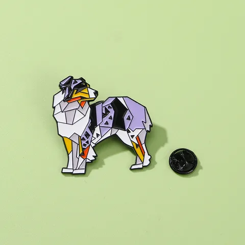 Geometrische Linie Hund Brosche Emaille Pin Legierung Form Schäferhund Husky Anstecknadel Schmuck Dekoration Für Damen Herren