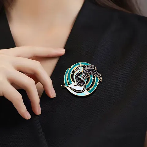 Cool Dragon Enamel Brooch Pin Fantasy Western Dragon Alloy Drip Oil Lapel Pin For Men Women Backpack Clothes Decoration Jewelry
