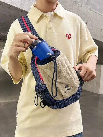 Casual Outdoor Πεζοπορία Camping Μικρό Σακίδιο Nylon Χρωματικός Σχηματισμός Sling Τσάντα Στήθους Αδιάβροχη