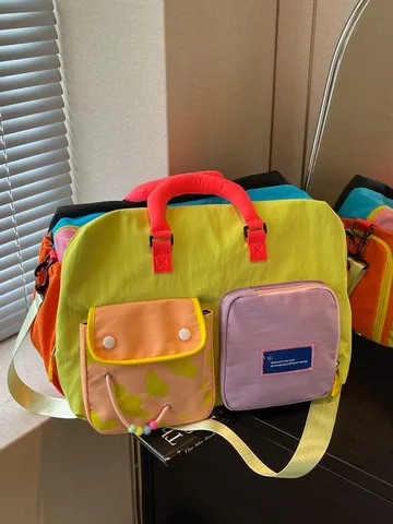 Borsa da Viaggio di Grande Capienza Moda Donna Nylon Leggero Impermeabile Casual Borsetta Sport Palestra Weekend Bagaglio