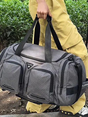 Große Kapazität Nylon Reisetasche Mehrzweck Kariert Duffel Rucksack Mit Schuhfach Trocken Trenn System Wochenende Tote Für Herren Damen Fitness Sport Camping Tasche
