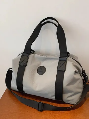 Large Capacity Waterproof Nylon Travel Bag For Men Women Urban Simple Style Gym Duffel Bag With Shoulder Strap Suitcase Sleeve