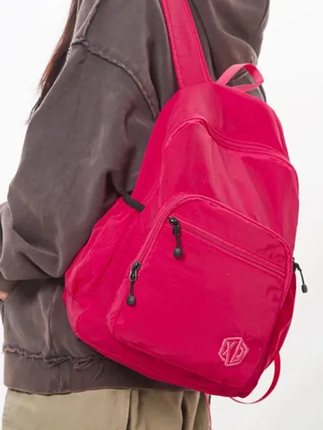 Lightweight Waterproof Foldable Backpack For Women Niche Quick Dry Fitness Bag Minimalist Travel Shoulder Bag Candy Color Nylon