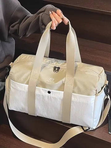 Borsa da Viaggio in Nylon Impermeabile Unisex Grande Capacità Borsa da Palestra Resistente all'usura Separazione Secco Umido Borsone Casual per Sport