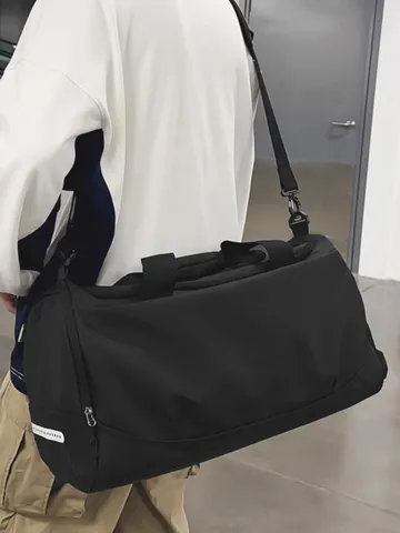 Sac de Sport en Nylon Imperméable de Grande Capacité Avec Séparation Sec Humide pour Hommes Femmes Sports Voyage Sac Polochon Entraînement Sac à Dos Épaule