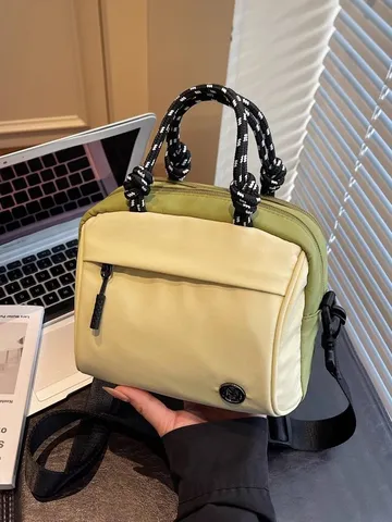 Niche Design Nylon Handbag For Women Large Capacity Multi-Compartment Commuter Crossbody Bag Lightweight Top Handle Bag