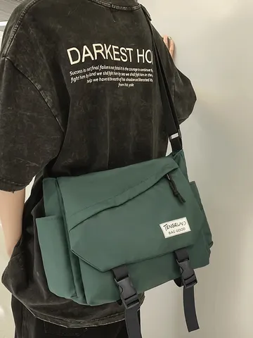 Japanese Workwear Crossbody Messenger Bag Large Capacity Nylon Shoulder Bag For Men Women Students Casual Travel Bag