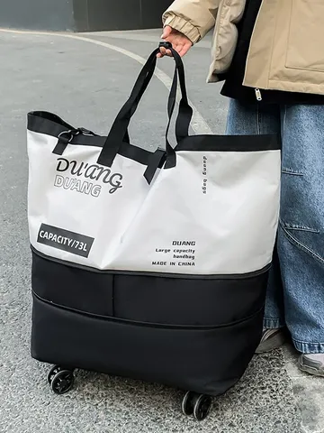 Grote Capaciteit Oxford Stof Reistas Vrouwen Lichtgewicht Duffel Tas Met Schoenenvak Universele Wielen Sport Fitness Gym Tas