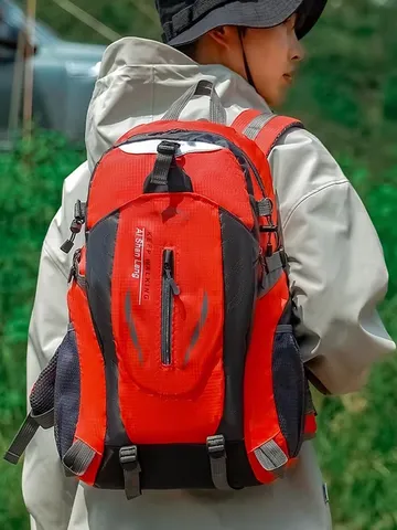 Outdoor Sports Hiking Backpack Large Capacity Lightweight Travel Bag Waterproof Air Cushion Strap Color Block Unisex Backpacking Daypack