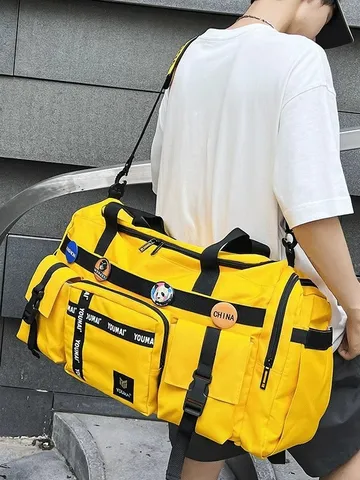 Unisex Reistas Met Grote Capaciteit Waterdicht Nylon Duffel Bag Voor Fitness Zwemmen Droog-Nat Scheiding Sporttas