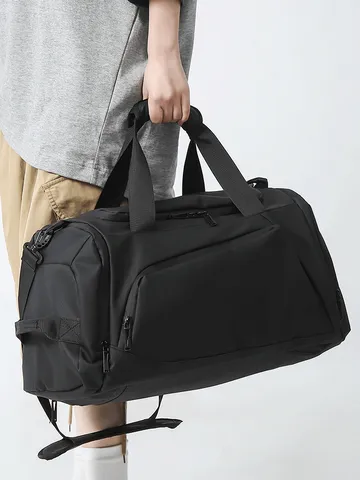 Sac De Sport En Poliestere Grande Capacité Avec Compartiment À Chaussures Sac À Dos De Voyage Imperméable Séparation Sec Humide Pour Sport Entraînement Yoga