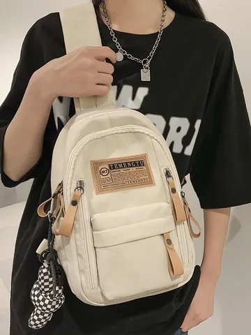 Streetwear Nylon Chest Bag Techwear Utility Crossbody Bag Large Capacity Sport Travel Sling Pack For Men Women Casual Shoulder Bag