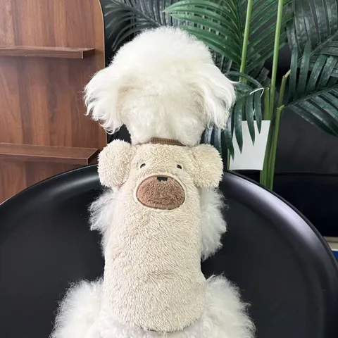 Gilet de Chien en Polaire avec Oreilles de Chiot Mignon Automne Hiver Chaud Vêtements pour Animaux Petits Chiens Teddy Bichon Vêtement Polyester