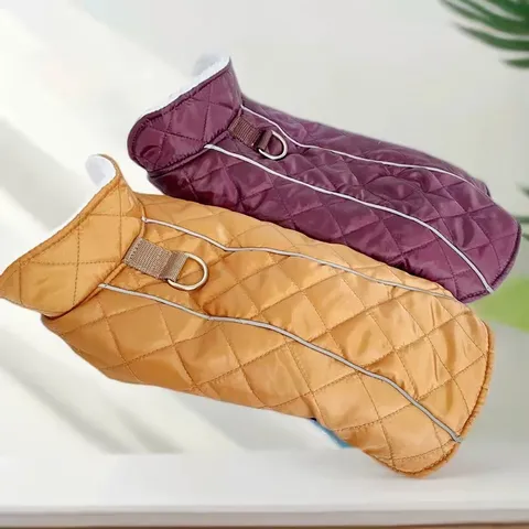 Manteau d'Hiver Épais en Duvet Synthétique pour Chien Vêtements Chauds pour Chiot Avec Bande Réfléchissante et Anneau en D pour Petits Chiens et Chats